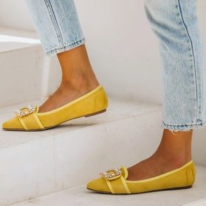 VICI Embellished Faix Suede Flats